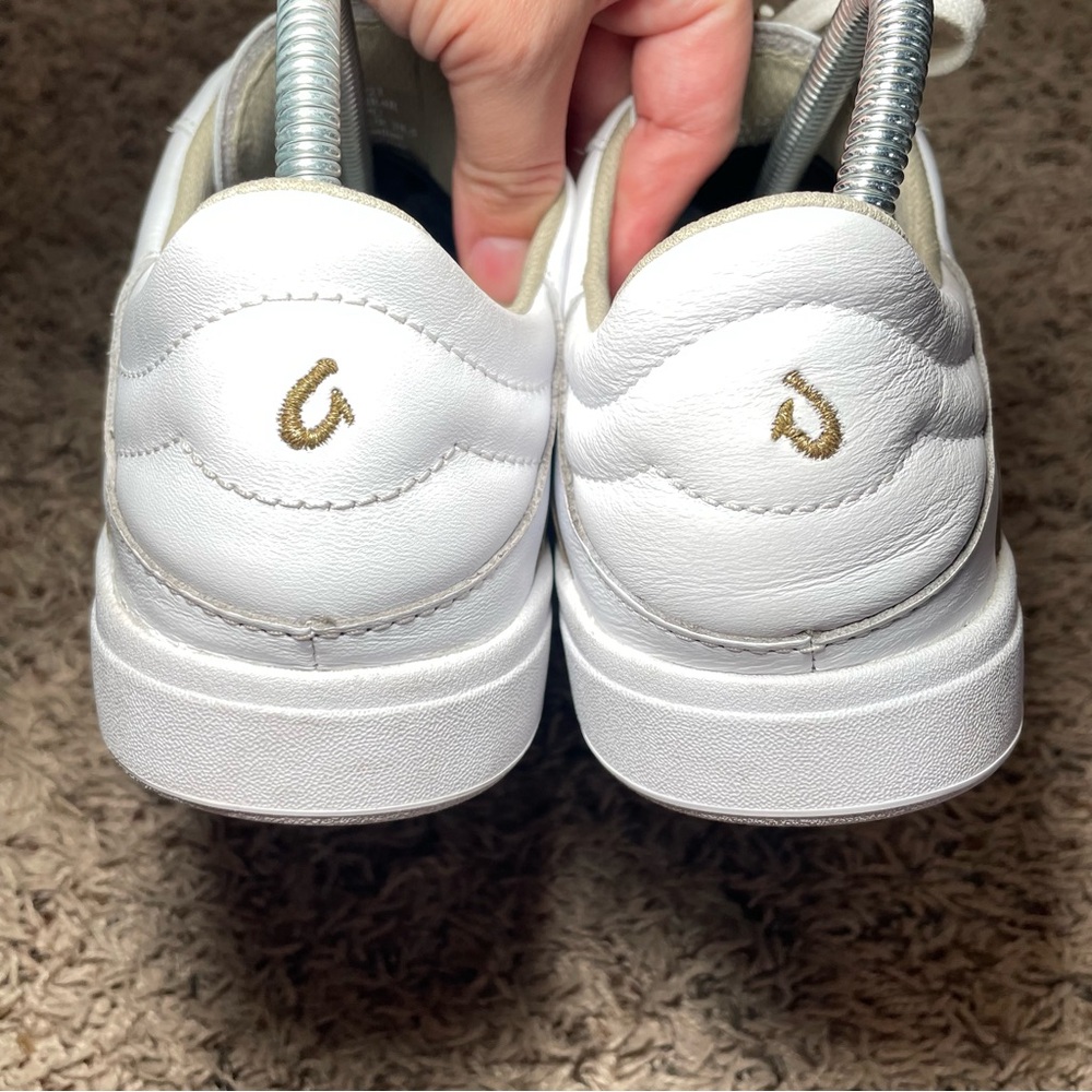 OluKai Women’s White Sneakers with Gold Accent - Picture 7 of 10